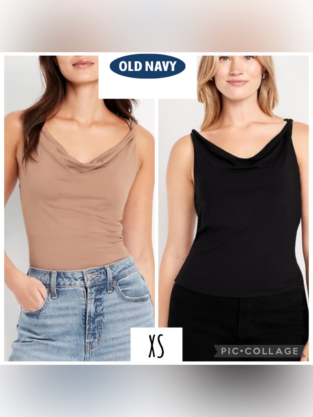 Old Navy Women's Cowl Neck Camisole - Black & Tan